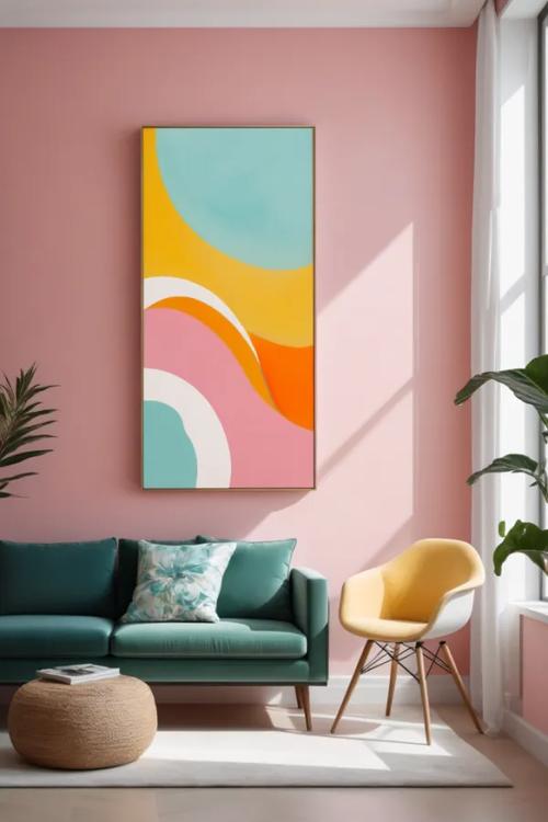 沙发壁画装饰装修室内设计效果图摄影图
